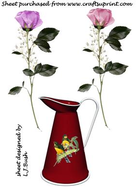 Toleware Pitcher and Roses