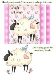 Sweet Sheep and Little Bird Quick Card Front