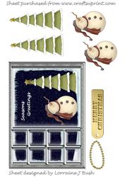Christmas Window and Snowman Cardfront