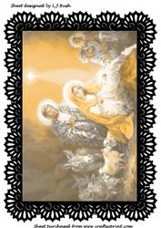 Beautiful A4 Traditional Nativity Scene in Sepia Tones