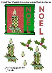 Christmas Candle Square Scroll Quick Cardfront