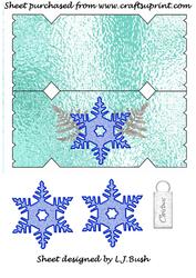 Stunning Shimmering Blue Snowflake Cracker Card