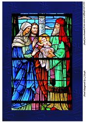 Beautiful A4 Stained Glass Nativity Scene