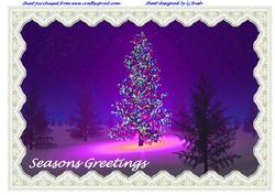 Pretty Xmas Tree Scene A4