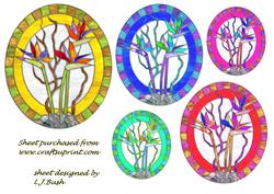 Beautiful Stained Glass Floral Toppers