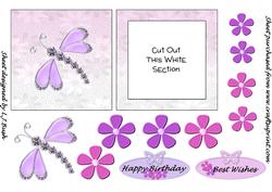 Dragonfly Shaker Topper with Embellishments