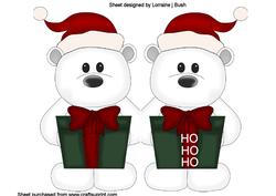 Xmas Polarbear Quick Shaped Card