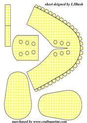 Beautiful Lemon Gingham Baby Shoe Keepsake