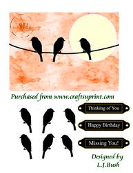 Birds on a Wire Sunset