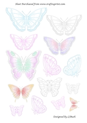 Beautiful Vellum effect Butterflies