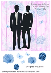 Beautiful male to male 8 x 8 Wedding card front