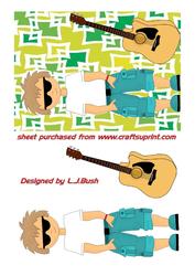 Cool Dude Boy with Guitar