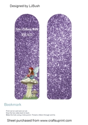 Double sided Fairy glitter bookmark