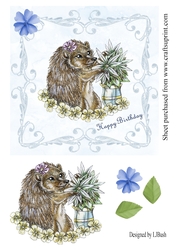Sweet hedgehog 7 x 7 quick Birthday card front