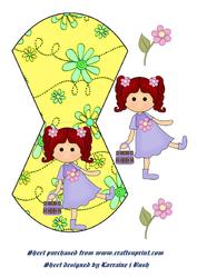 Yellow Little Girl Flower Wobble Card