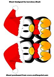 Baby Penguin Shaped Xmas Card