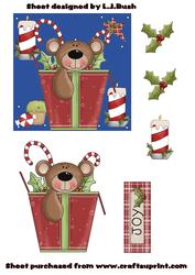 Christmas Teddy and Decoupage