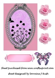 Silhouette on Pink Card Front