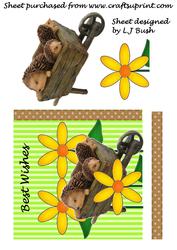 Cute Hedgehogs in Wheelbarrow