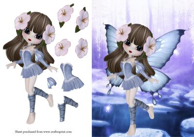 Cute Fairy Decoupage Quick Card Front