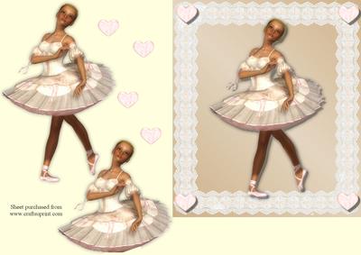 Ballerina & Lace Decoupage Quick Card Front
