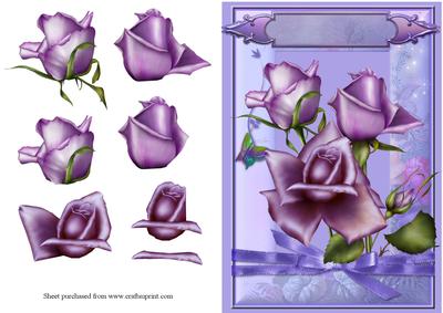 Beautiful Roses Decoupage Quick Card Front