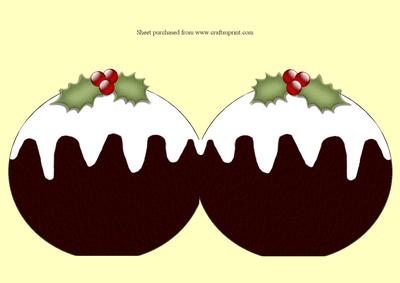 Christmas Pudding Shaped Card