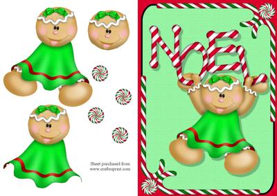 A Cute Noel Decoupage Quick Card Front