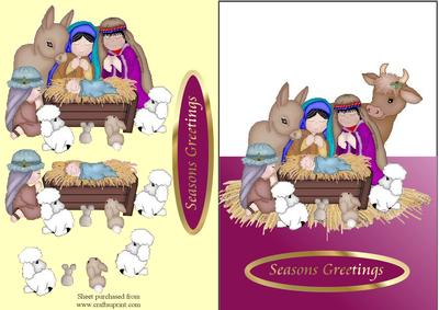Nativity Over the Edge Decoupage Card