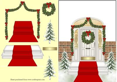 The Christmas Door Over the Edge Decopage Card