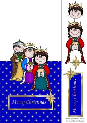 We Three Kings Over the Edge Decoupage Card