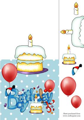 Birthday Boy Over the Edge Decoupage Card