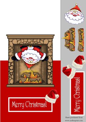 When Santa Got Stuck in the Chimney Over the Edge Decoupage