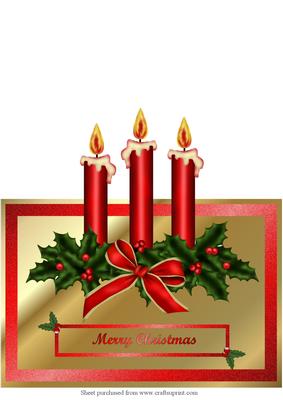 Christmas Candles Over the Edge Card