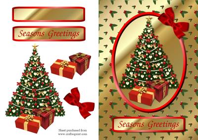 Oh Christmas Tree Decoupage Quick Card Front