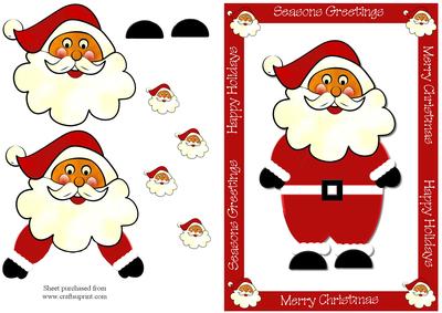 Cute Santa Wobble Card Plus Decoupage