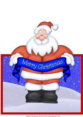 Cheerful Santa Over the Edge Card
