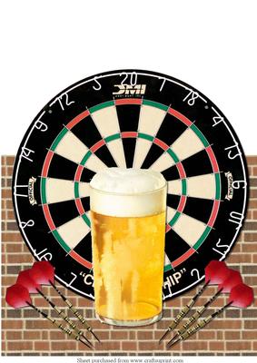 Beer & Darts Over the Edge Card