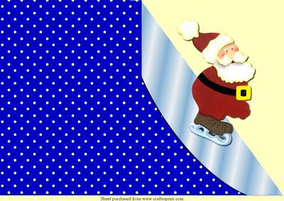 Skating Santa Over the Edge Card