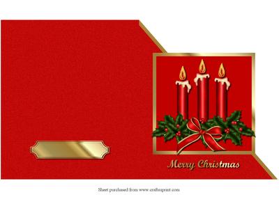 Christmas Candles Cut & Fold Corner Card