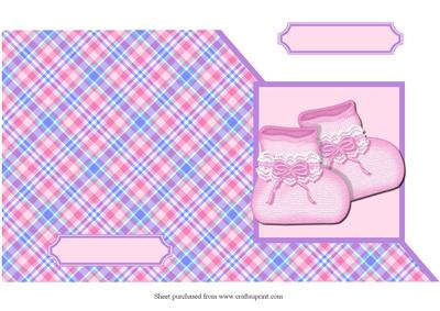 Baby Girl Cut & Fold Corner Card
