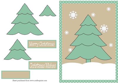 Contemperory Christmas 1 Decoupage Quick Card Front