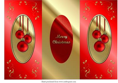Christmas Baubles Double Fold Card