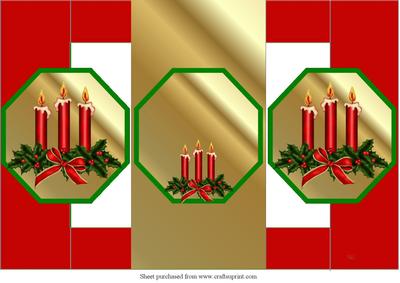 Christmas Candles Double Fold Back Card