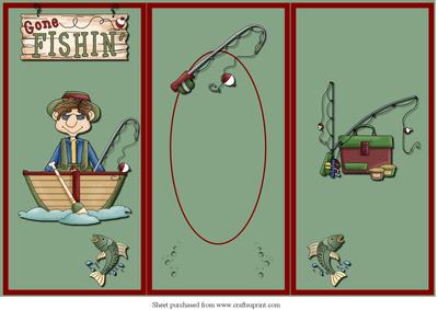 Gone Fishing Tri Fold Card