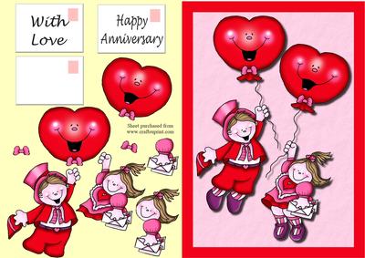 Balloon Kids Decoupage Quick Card Front