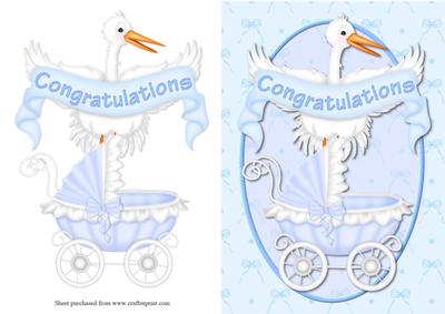 Baby Boy Congratulations Quick Decoupage Card Front