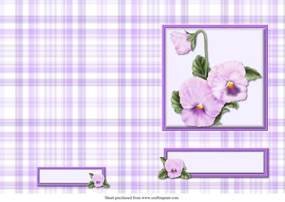 Lilac Pansies Cut and Fold Card