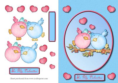 Valentine Love Birds Quick Card Front
