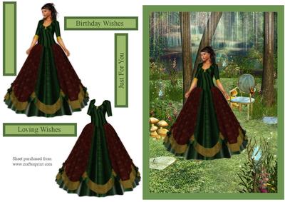 In a Fantasy Garden Decoupage Quick Card Front